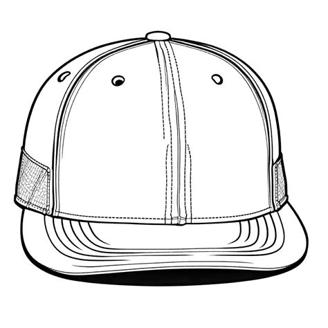 Baseball Cap Coloring Page Back View Lulu Pages