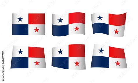 Panama Flag Set Panamanian Flags National Symbol Banner Icon Vector Stickers South Central ...