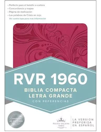 Biblia Compacta Letra Grande Rosada Rvr Bh Espanol Mercadolibre