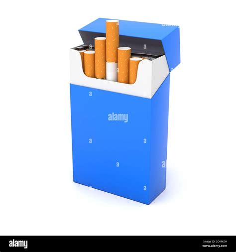 Blue Open Pack Of Cigarettes Stock Photo Alamy