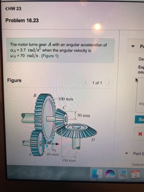 Solved Khw 23 Problem 1623 The Motor Turns Gear A With An