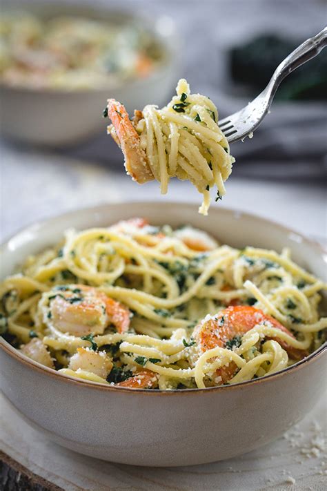 Shrimp Kale Pasta W Creamy Cauliflower Sauce