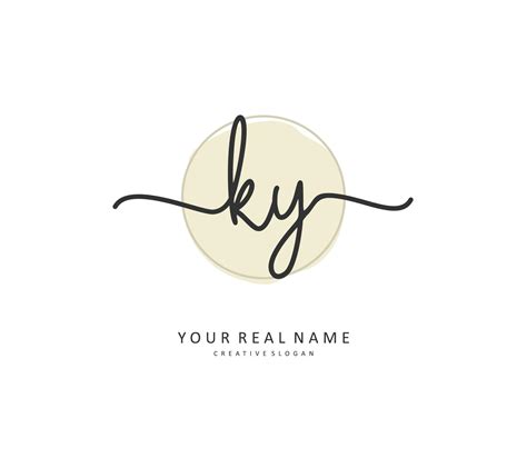 Ky Initial Letter Handwriting And Signature Logo A Concept Handwriting