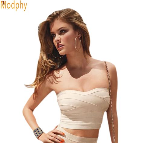 Woman Sexy Stretch Off The Shoulder Tube Celebrity Bandage Top Solid