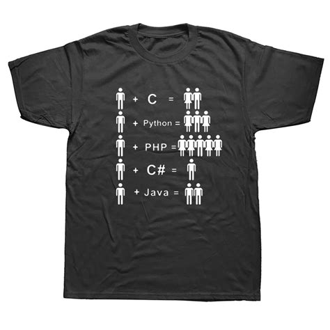 Funny C Java Python Programmer Developer T Shirt Tops Mans Cotton Short