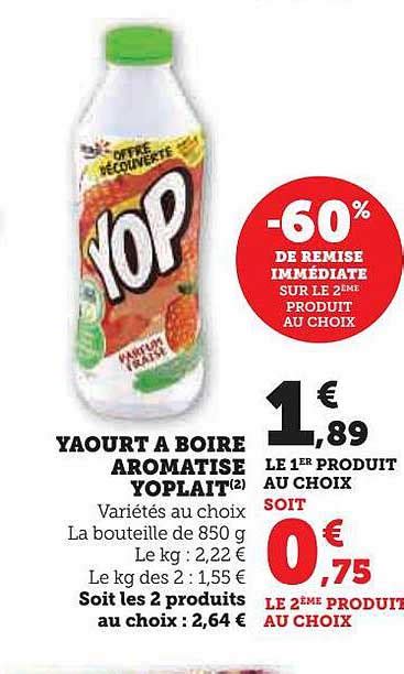 Promo Yaourt à Boire Aromatisé Yoplait chez Hyper U iCatalogue fr