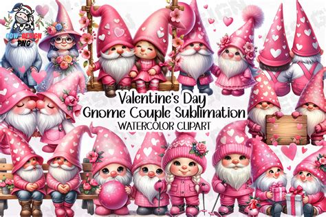 Valentine S Day Gnome Couple Sublimation Graphic By Cow Design · Creative Fabrica