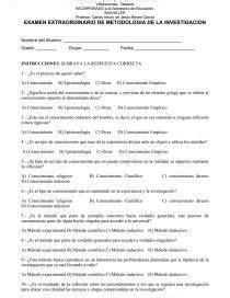 Examen Extraordinario De Metodologia Dela Investigacion Descargar PDF