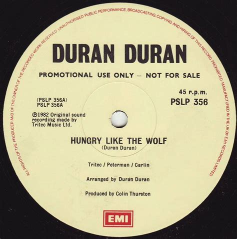 Duran Duran - Hungry Like The Wolf (1982, Vinyl) | Discogs