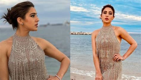 Cannes Sara Ali Khan Stuns In A Shimmery Sliver Bodycon Gown