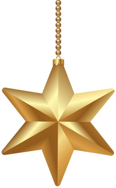 A Gold Star Ornament Hanging From A Chain