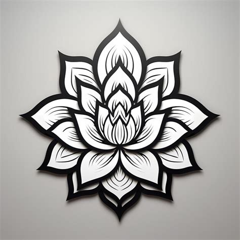 Premium AI Image | sticker design logo of a lotus vibrant black and ...