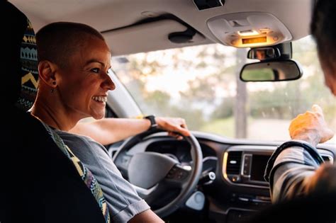 Premium Photo Woman Driving Camper Van Through The Countryside