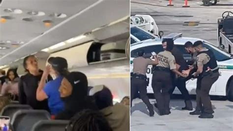 Video Of Woman Attacking Passengers Police On Flight Goes Viral Arrested Watch Aviation