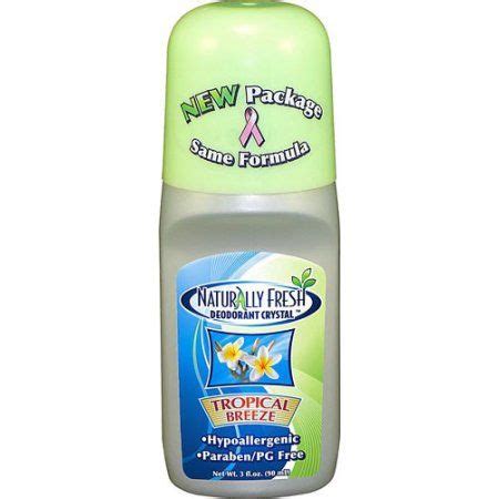 Naturally Fresh Deodorant Crystal Roll On Tropical Breeze 3 Oz Clear