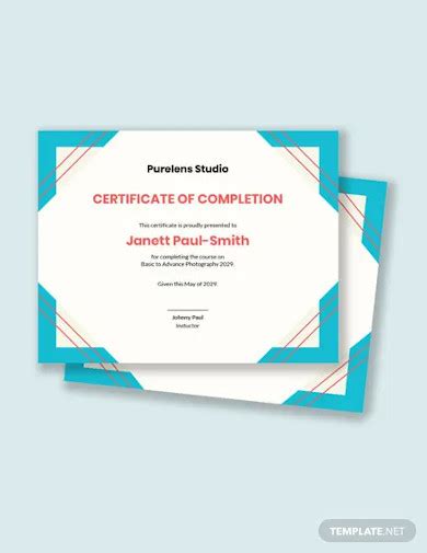 14 Photography Certificate Templates Ai Indesign Word Psd