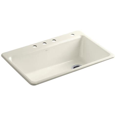 Kohler Riverby Workstation Drop In Cast Iron In Hole Single Basin