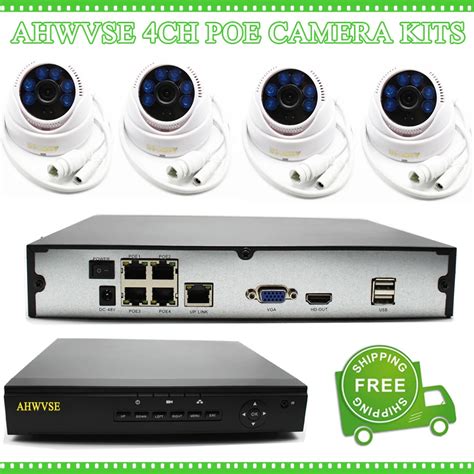 AHWVSE 4CH POE Camera System Indoor POE System Indoor POE Cam Kit with ...