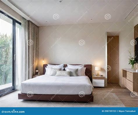 Modern Bedroom Ambiance with Circular Bed and Stunning Ocean Stock ...