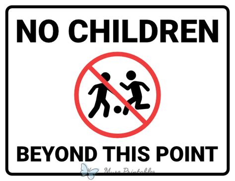 Printable No Children Beyond This Point Sign