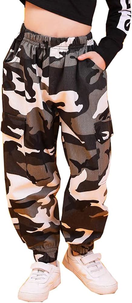 Siehin Kinder Cargo Hose Elastische Taille Camouflage Jogginghose für