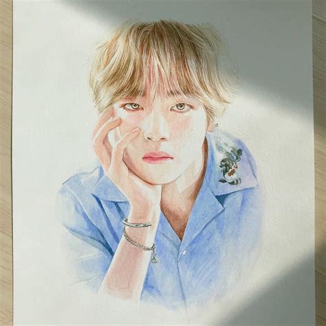 Painting Drawing Watercolor Paintings Bts Rap Monster Kpop Fanart