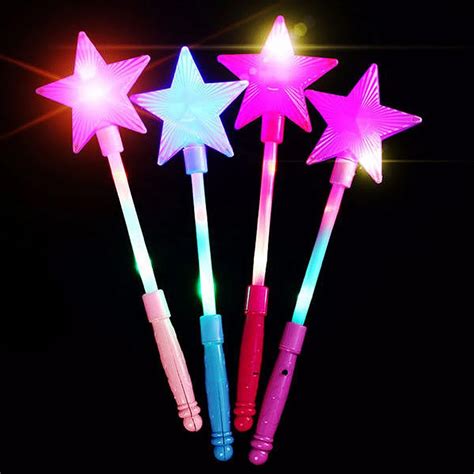 Led Magic Glow Stick Flashing Sticks Children Girls Light Up Star Fairy