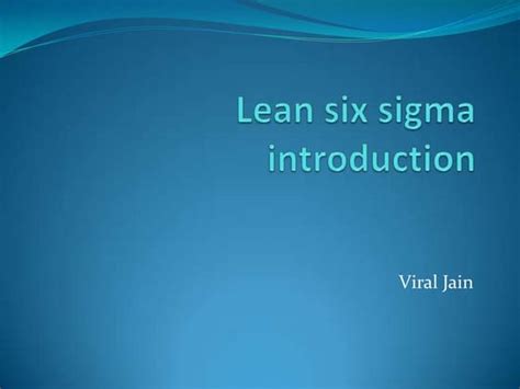 Lean Six Sigma 101