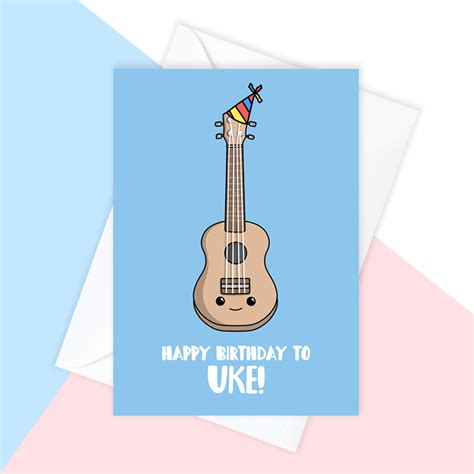 Ukulele Birthday Card Birthday Card For Musician Ukulele Etsy Uk