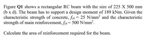 Answered Calculate The Area Of Reinforcement Bartleby