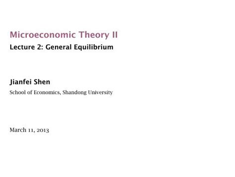 Microeconomic Theory II