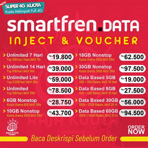 Jual Kuota Smartfren Unlimited Smartfren 10GB 16GB 30GB 60GB Data