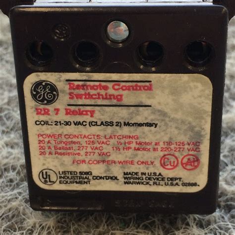 General Electric Rr Low Voltage Remote Control Switch Relay Class