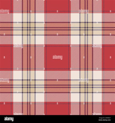 Plaid Seamless Pattern In Red Check Fabric Texture Vector Textile