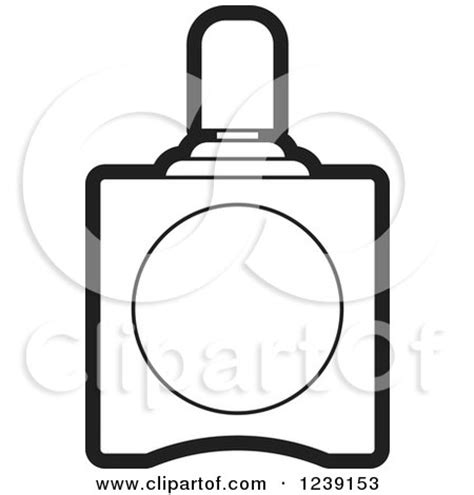 Clipart of a Black and White Perfume Bottle 3 - Royalty Free Vector ...