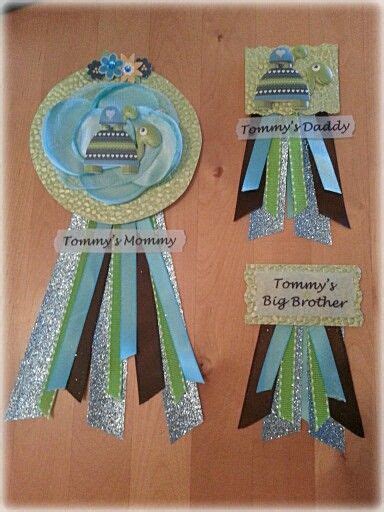 Turtle Baby Shower Badges For Mommy Daddy And Big Brother