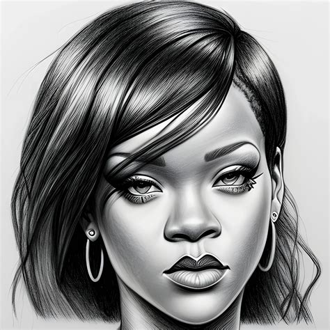 Drawing Of The Singer Rihanna Pencil Sketch Arthub Ai