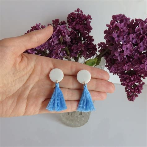 Bohemian Style Earringshandmade Earrings Resin And Cotton Etsy