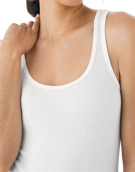 Hanes Originals Womens Cotton Ribbed Tanks 3 Pack Ebay