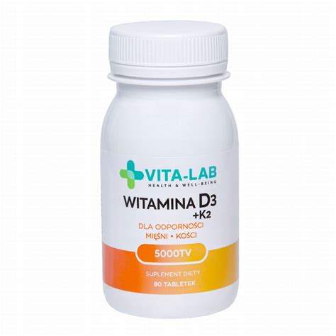 VITA LAB WITAMINA D3 K2 MK 7 FORTE 5000 IU 90 Tab 13674977899 Allegro Pl