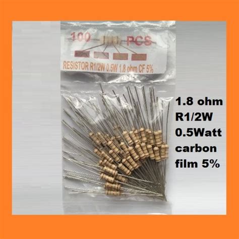 Jual QTY 100Pcs 1 8 Ohm R 0 5W Resistor Carbon Film Original Di Lapak