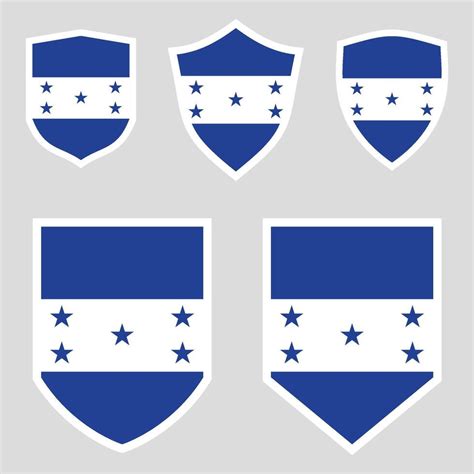 Set Of Honduras Flag In Shield Shape Frame Vector Art At Vecteezy