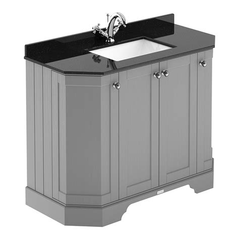 Old London By Hudson Reed Mm Door Angled Vanity Unit Black