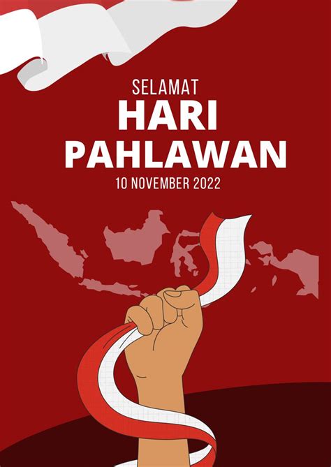 Merah Putih Ucapan Hari Pahlawan Poster - Templates by Canva in 2022 ...