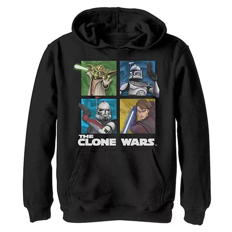 Boys 8 20 Star Wars The Clone Wars Group Shot Box Up Graphic Hoodie