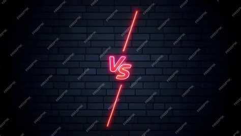 Premium Photo | Versus neon sign VS letters on brick wall background