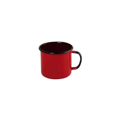 Caneca Esmaltada Luxo Pequena Xícara Café 70ml Vermelho Ágata Submarino