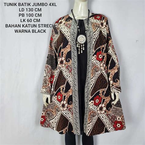 Jual Tunik Batik Jumbo Ld Cm Model Cardigan Kekinian Bahan Katun