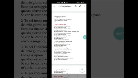 Canto Tu Sei Vivo Fuoco Youtube