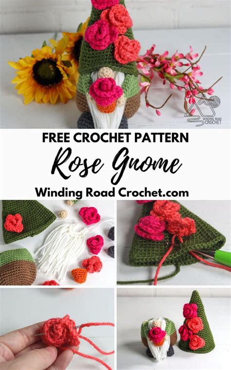 Crochet Rose Gnome Free Crochet Pattern Winding Road Crochet